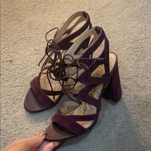 Sam Edelman purple velvet lace up heels